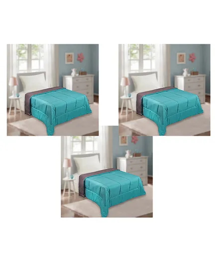 Quick Dry Fluffie Kids Comforters - Teal Grey (Pack of 3)
