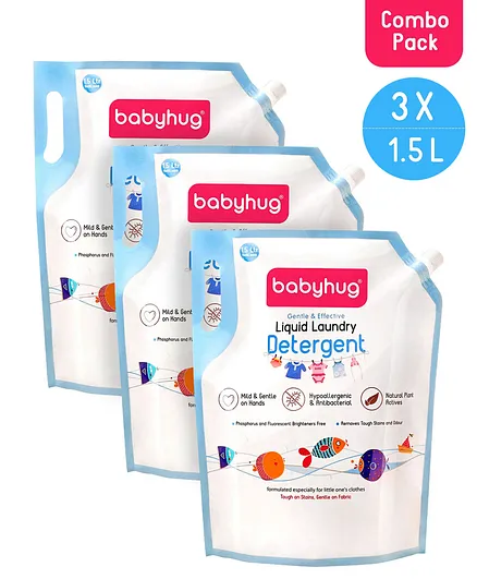 Babyhug Liquid Laundry Detergent Refill Pack of 3 - 1.5L Each