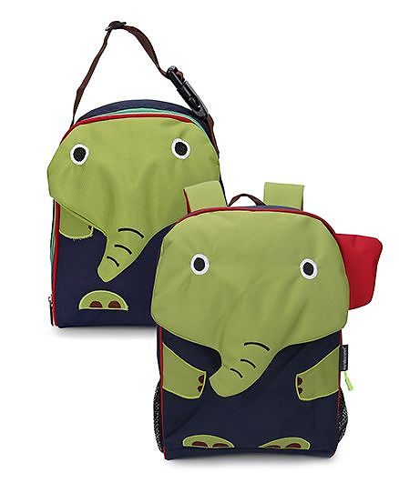 My Milestones Toddler And Kids Backpack & Lunch Bag Elephant Green - 13 inch