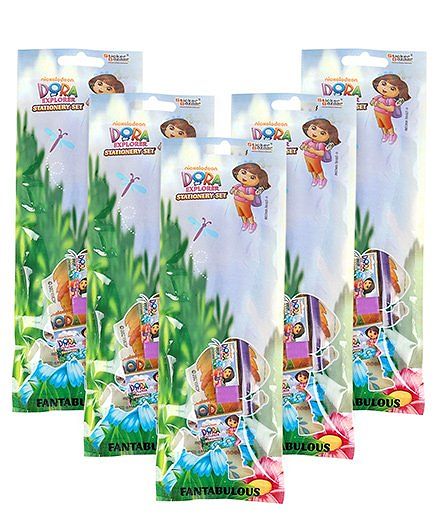 Sticker Bazaar Dora the Explorer Stationery Set - 5 Pieces -Pack of 5