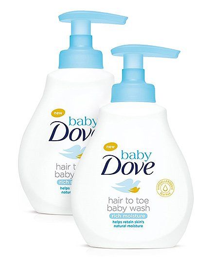 Baby Dove Rich Moisture Hair to Toe Baby Wash - 200 ml-Pack Of 2