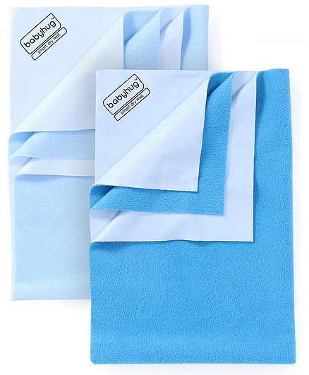 Babyhug Smart Dry Bed Protector Sheet Small - Sky Blue AND Babyhug Smart Dry Bed Protector Sheet Medium - Feeroju