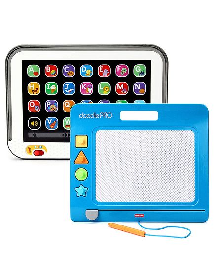 Fisher Price Laugh And Learn Smart Stages Touch Screen Tablet & Fisher Price Doodle Pro Slim - Blue