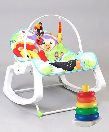 Fisher Price Infant To Toddler Rocker Animal Design - Green & Fisher Price Rock A Stack - Multi Color