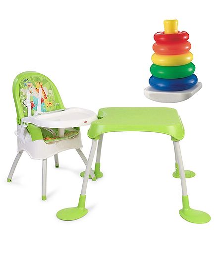 Fisher Price 4 in 1 High Chair - Green & Fisher Price Rock A Stack - Multi Color