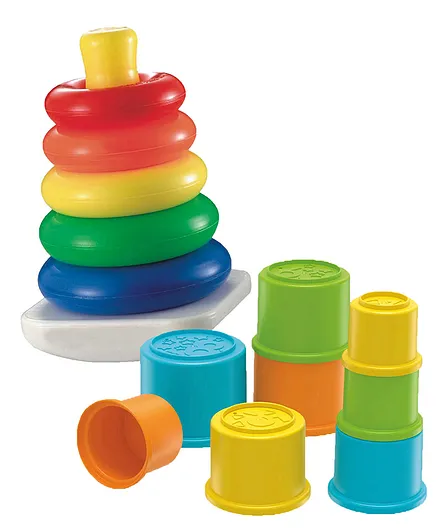 Fisher Price Stacking Toy Multicolour - 8 Cups & Fisher Price Rock A Stack - Multi Color