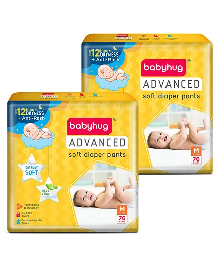 Babyhug Monthly Value Pack of Advanced Pant Style Diapers Medium - 152 Pieces