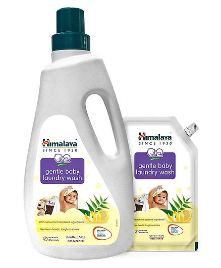 Himalaya Gentle Baby Laundry Wash - 1 Litre & Laundry Wash Pouch - 500 ml