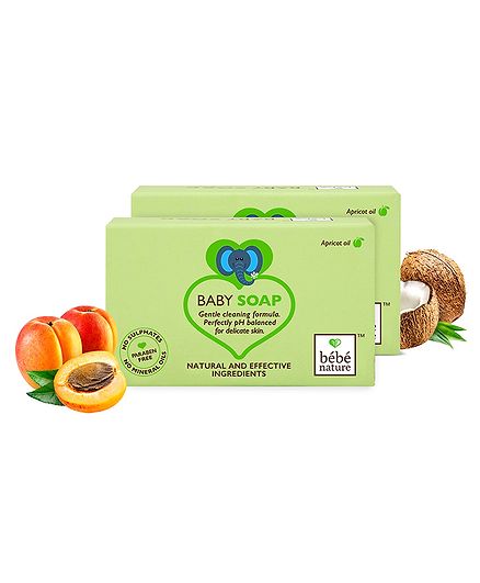 Bebe Nature Natural 100 Veg Baby Soap With Apricot Oil - 100 gm ( Pack of 2 )