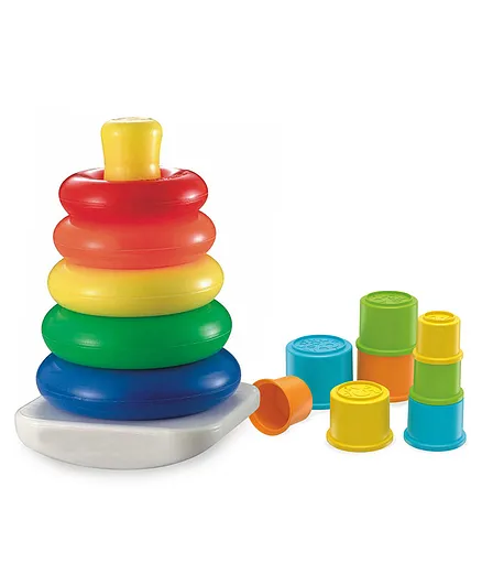 Fisher Price Rock A Stack & Stacking Cups Multicolour - Pack of 8