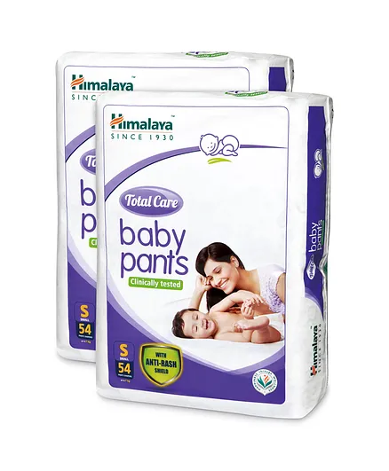 Himalaya Herbal Total Care Baby Pants Style Diapers Small - 54 Pieces ( Pack of 2 )
