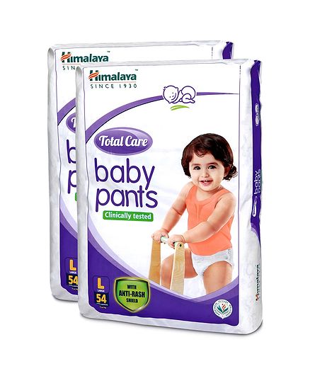 Himalaya Herbal Total Care Baby Pants Style Diapers Large - 54 Pieces ( Pack of 2 )