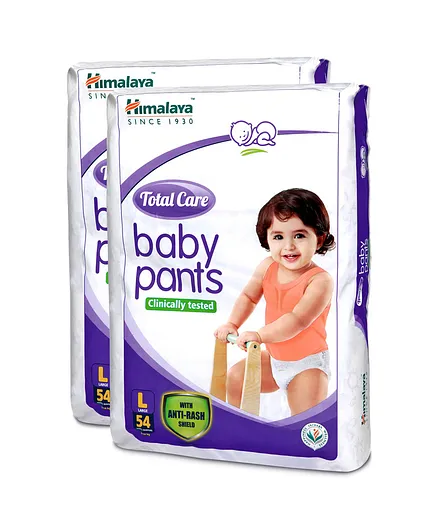 Himalaya Herbal Total Care Baby Pants Style Diapers Large - 54 Pieces ( Pack of 2 )