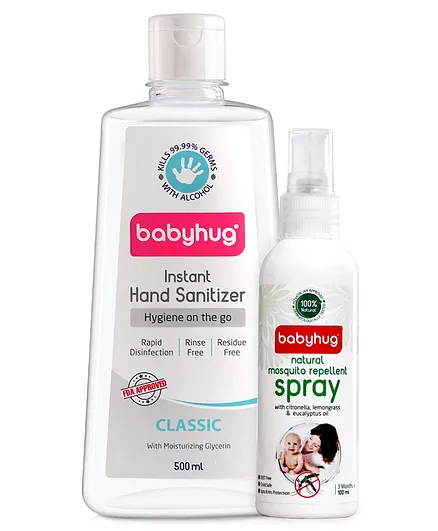 Babyhug Mosquito Reppelent & Sanitizer Classic 500ml