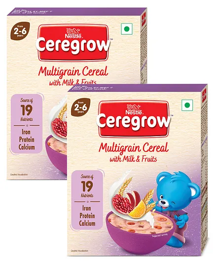 Nestle Ceregrow Multigrain Cereal With Milk & Fruits - 300 gm(Pack of 2)