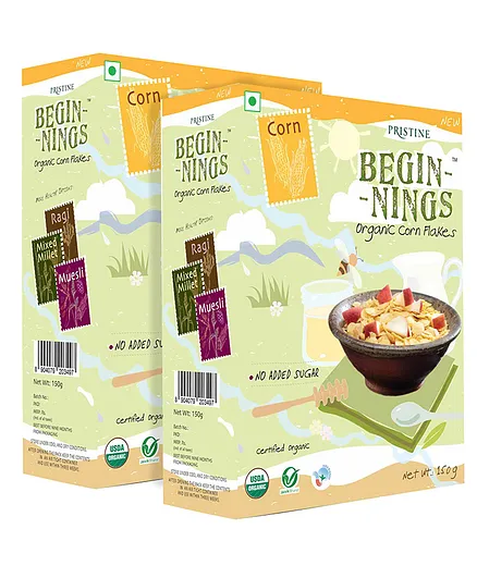 Pristine Beginnings Organic Corn Flakes - 150 gm(Pack of 2)