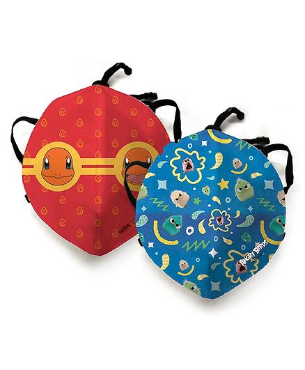 Angry Birds Anti Pollution Face Mask with Pokemon Squirtle Print Mask - Blue Red