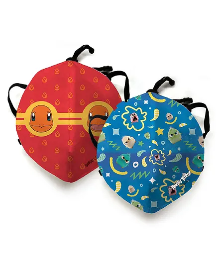 Angry Birds Anti Pollution Face Mask with Pokemon Squirtle Print Mask - Blue Red