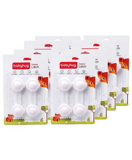 Babyhug Cabinet Latch Pack Of 16 - Transparent White