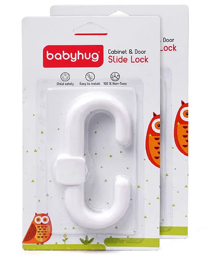 Babyhug Slide Door Lock Pack Of 2 - White