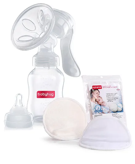 Babyhug Manual Breast pump With 2 Suction Modes & 2 Reusable Breast Pads