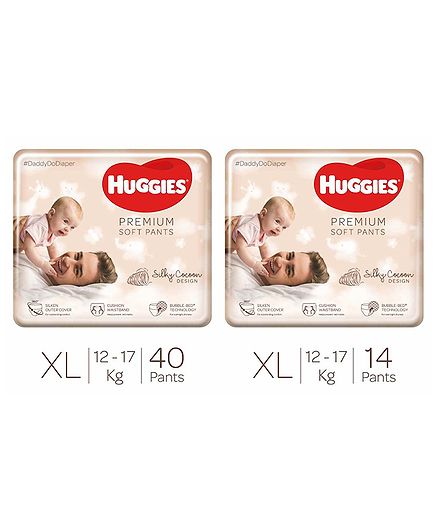 Huggies Premium Soft Pants Extra Large Size Diapers - 40 Pieces & Huggies Premium Soft Pants Extra Large Size Diapers - 14 Pieces