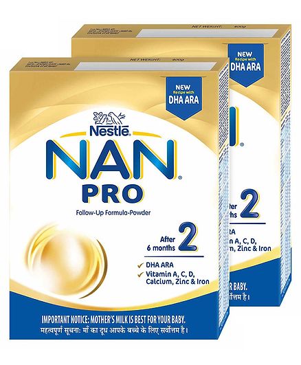 Nestle Nan Pro Stage 2 Follow-up Formula Powder - 400 g(Pack of 2)