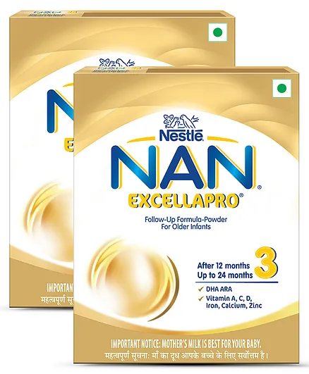 Nestle Nan Excellapro 3 Follow-Up Formula Powder - 400 g(Pack of 2)