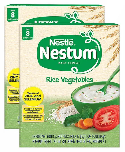 Nestle Nestum Rice Vegetable Baby Cereal Bag in Box - 300 g(Pack of 2)