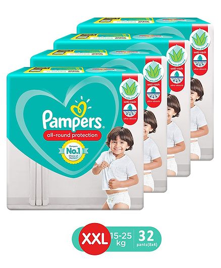 Pampers Baby Dry Pants Style Diapers XXLarge - 8 Pieces - (Pack of 4)