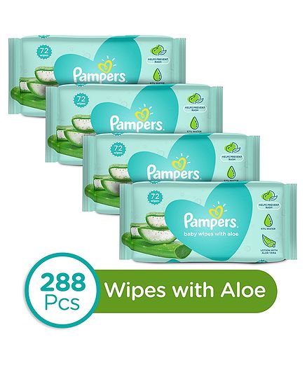 Pampers Baby Wipes with Aloe - 144 pcs (Pack of 2)