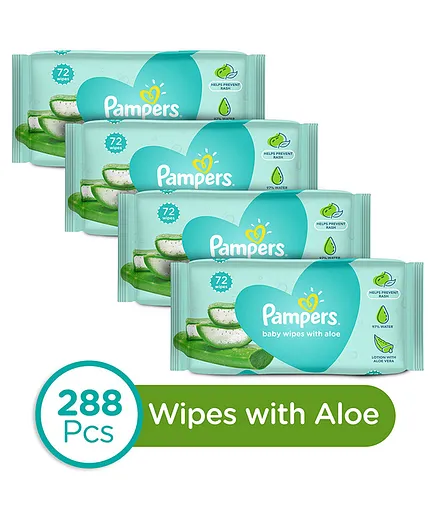 Pampers Baby Wipes with Aloe - 144 pcs (Pack of 2)