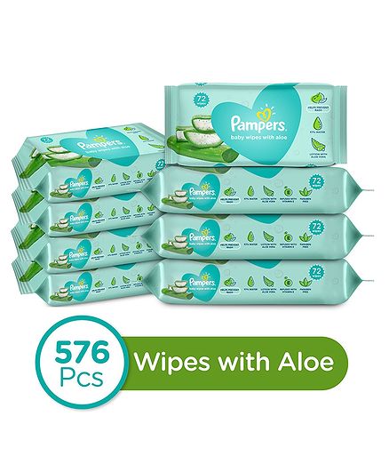 Pampers Baby Wipes with Aloe - 144 pcs (Pack of 4)