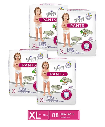 Bella Baby Happy Pants Extra Large - 22 Pieces - (Pack of 4)