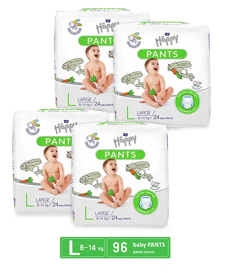 Bella Baby Happy Pants Large - 24 Pieces - (Pack of 4)