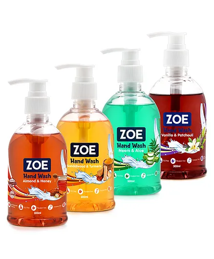 Zoe Hand Wash 300 ml Combo Pack of 4