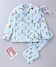 Earth Conscious Full Sleeves Lovely Puppy Print Night Suit - Blue
