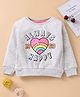 Vitamins Full Sleeves Sweatshirt Glitter Text Print - Light Grey Melange