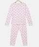 Mackly Full Sleeves All Over Heart Printed Tee & Pyjama Sets - Light Grey