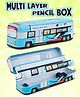 Fiddlerz Bus Style Two Layered Pencil Box (Colour May Vary)