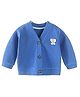 MOMISY Full Sleeves Solid Sweater with Applique - Blue