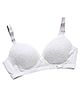 MOMISY Maternity Nursing Wirefree Cotton Breastfeeding Bra with Lace - Grey