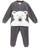 Cherry Crumble By Nitt Hyman Full Sleeves Bear Patch Winter Wear Night Suit - Grey