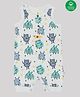 Nino Bambino 100% Organic Cotton Sleeveless Monster Print Romper - Light Blue