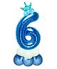 Shopperskart 6 Number Foil Balloon Blue - Pack of 13