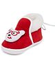 Chiu Teddy Patch Booties - Red