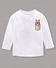 KAVEE 100% Cotton Biowashed Full Sleeves Printed Tee - White