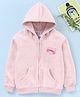 Smarty Girls Full Sleeves Hooded Sweatshirt Heart Print - Pink