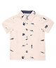 Young Birds Half Sleeves Fish Print Shirt - Pink
