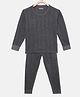 Mackly Full Sleeves Solid Thermal Tee With Pants - Dark Grey
